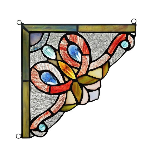 Lightning Victorie Victorian Tiffany-Glass Window Panel 8 in. CH3P114RV08-CGP